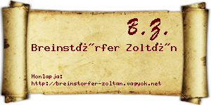 Breinstörfer Zoltán névjegykártya
