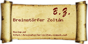 Breinstörfer Zoltán névjegykártya
